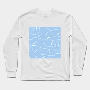 Light blue color wavey pattern Long Sleeve T-Shirt